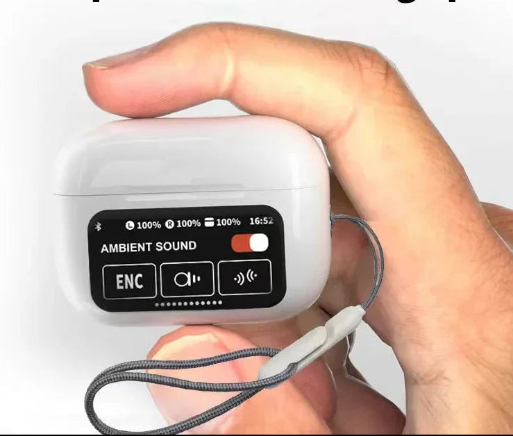 A10 Pro ANC Wireless Bluetooth 5.3 Earphones App Noise-Canceling Call Headphones Waterproof Sports Gaming Touch Screen Headset