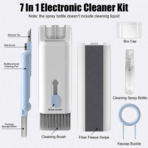 7 -1 Computer Keyboard Cleaner Brush Kit Earphone Cleaning Pen for Headset Keyboard Cleaning Tools Cleaner Keycap Puller Kit