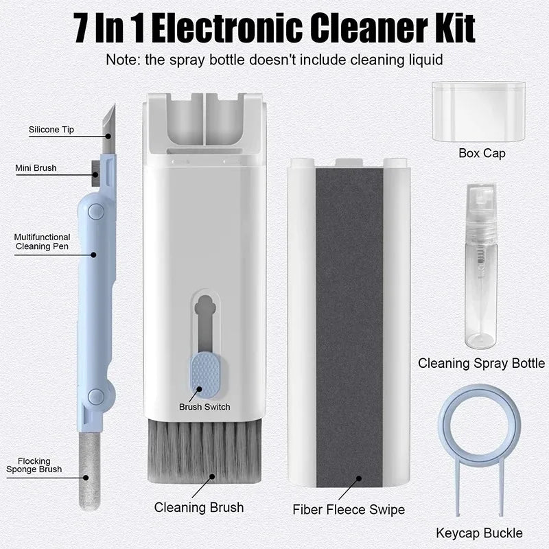 7 -1 Computer Keyboard Cleaner Brush Kit Earphone Cleaning Pen for Headset Keyboard Cleaning Tools Cleaner Keycap Puller Kit